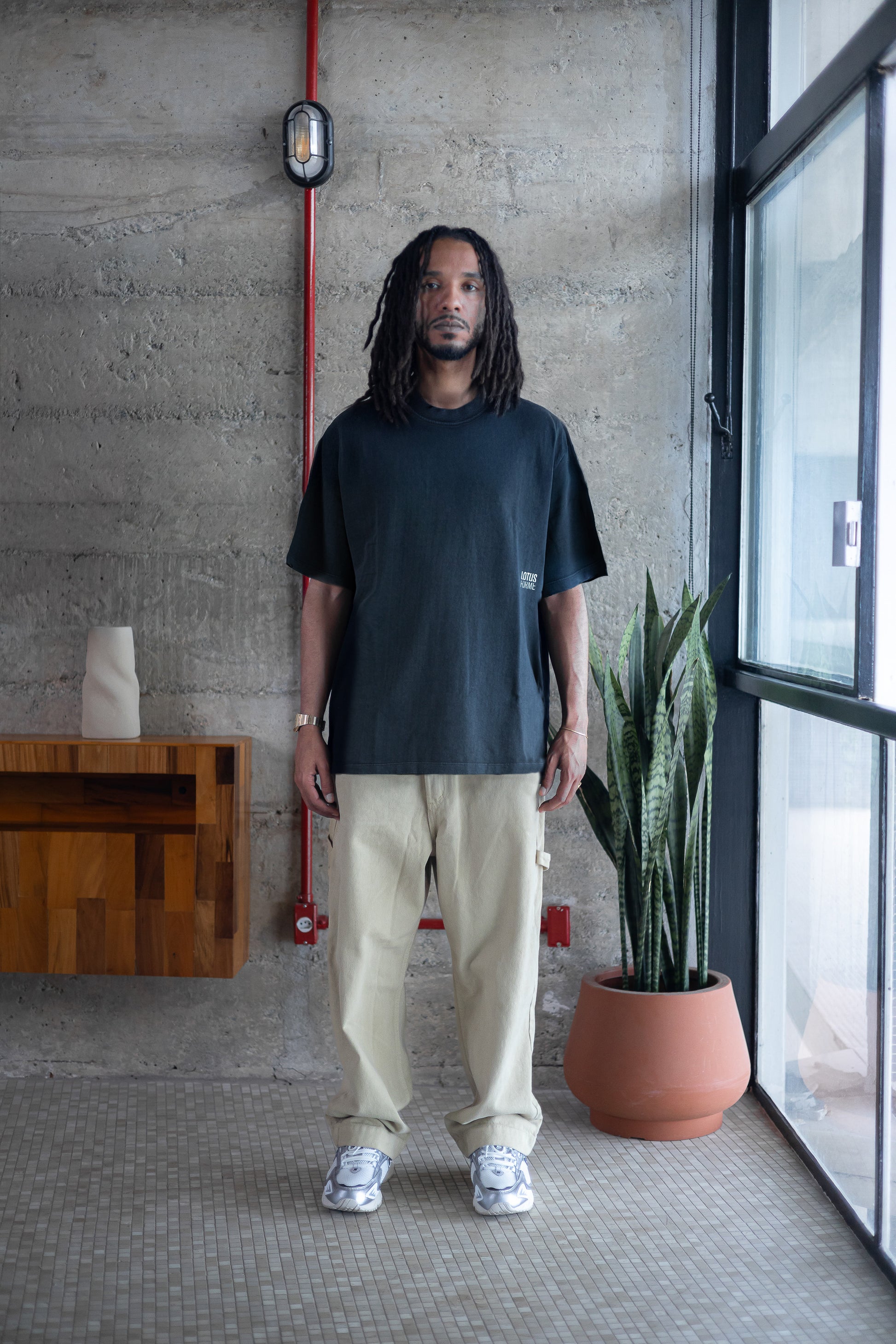 Camiseta Relaxed 'DREAM CITY' Cinza Estonado