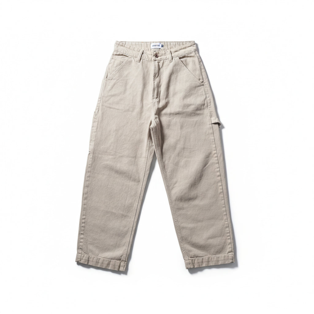 Calça Reta Sarja Bege