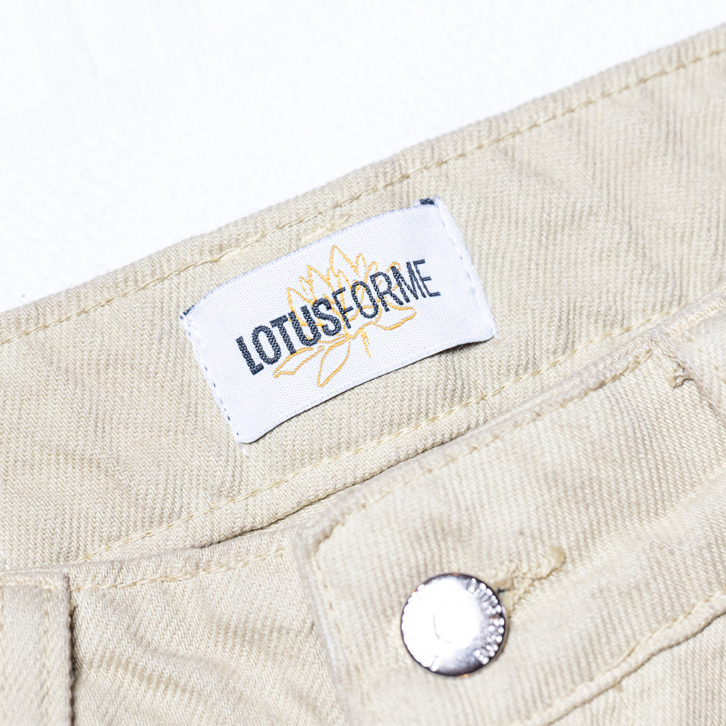 Calça Reta Sarja Bege