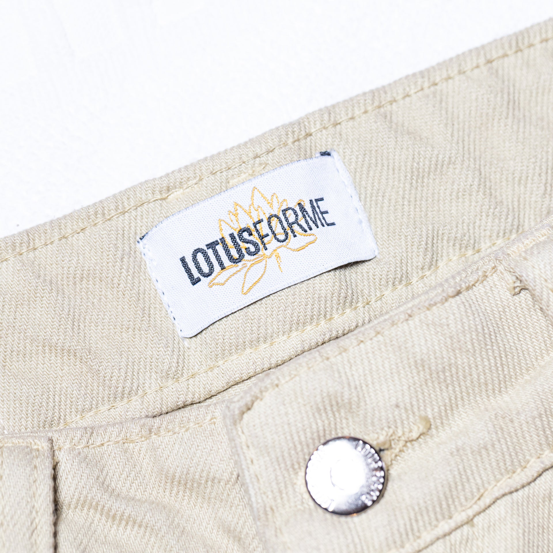 Calça Reta Sarja Bege