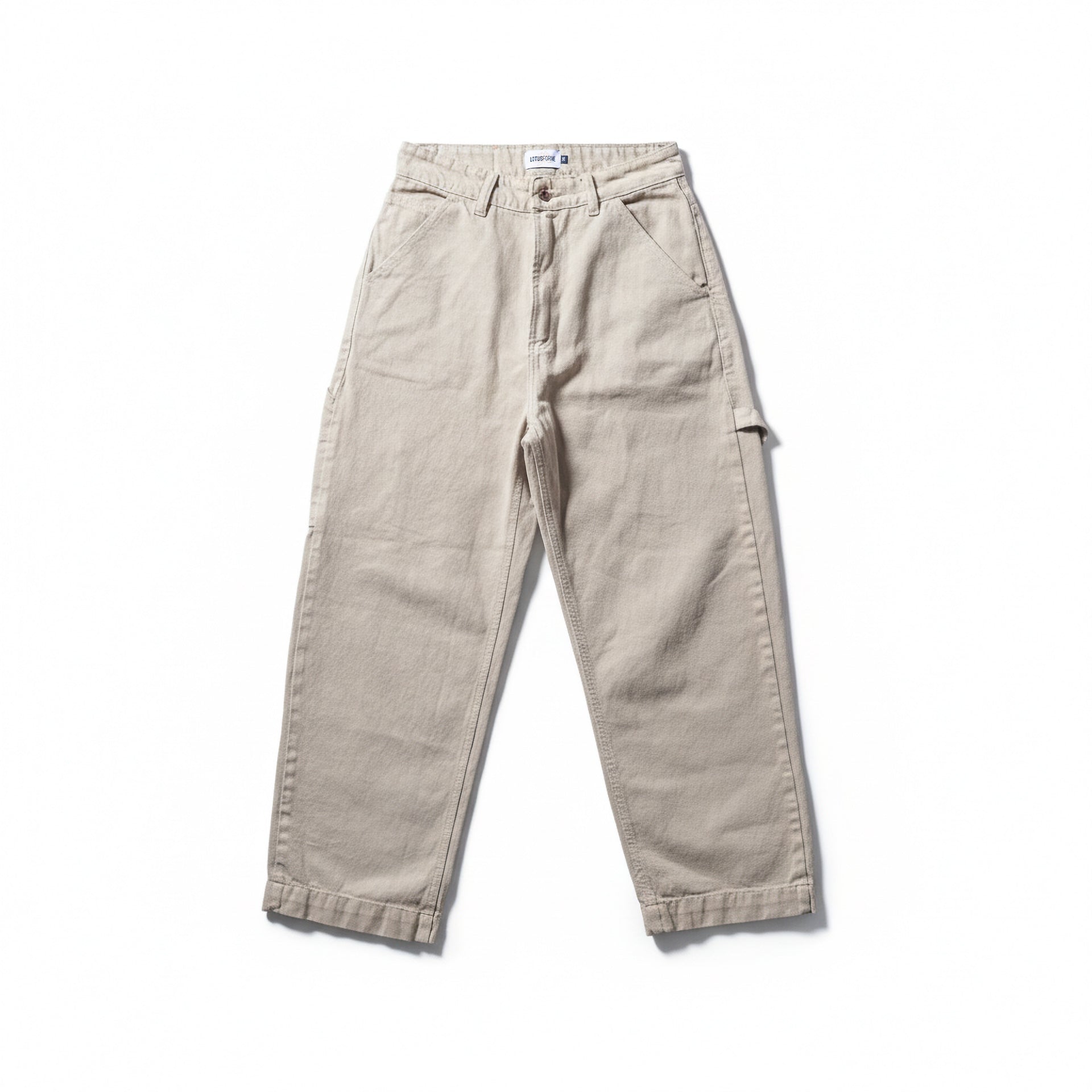 Calça Reta Sarja Bege