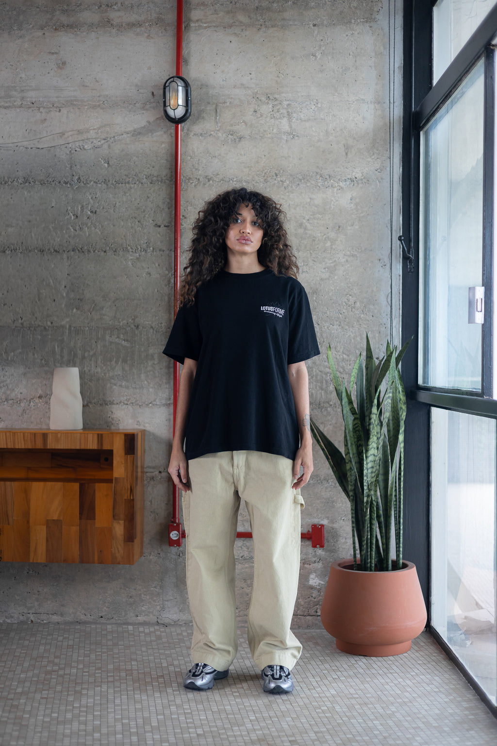 Calça Reta Sarja Bege